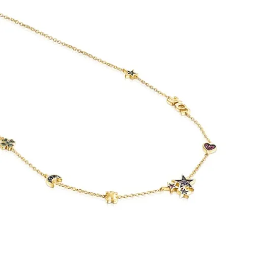 Collar con baño de oro 18 kt sobre plata y gemas Teddy Bear^TOUS Outlet