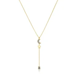 Collar con baño de oro 18 kt sobre plata y motivos de diamantes Nocturne^TOUS Sale