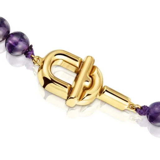 Collar con baño de oro 18 kt sobre plata y amatistas MANIFESTO^TOUS Best
