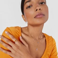 Collar con baño de oro 18 kt sobre plata oso lila Gregal^TOUS Clearance