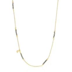Collar con baño de oro 18 kt sobre plata y pirita Bold Bear^TOUS Sale