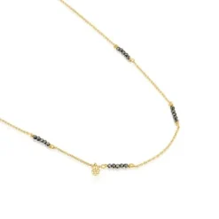 Collar con baño de oro 18 kt sobre plata y pirita Bold Bear^TOUS Sale