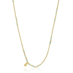 Collar con baño de oro 18 kt sobre plata y amazonita Bold Bear^TOUS Sale