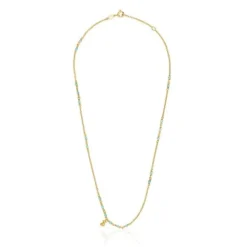 Collar con baño de oro 18 kt sobre plata y amazonita Bold Bear^TOUS Sale