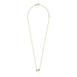 Collar con baño de oro 18 kt sobre plata y amazonita y amatista Glory^TOUS Hot