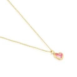 Collar con baño de oro 18 kt sobre plata corazón rosa Gregal^TOUS New