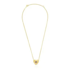 Collar con baño de oro 18 kt sobre plata y corazón con rodolitas Iris Motif^TOUS Discount