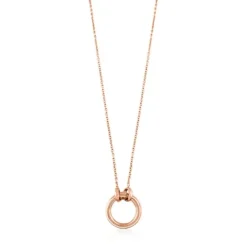 Collar con baño de oro rosa 18 kt sobre plata y anilla de 16mm Hold^TOUS Online