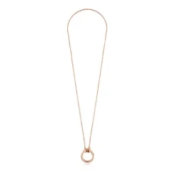 Collar con baño de oro rosa 18 kt sobre plata y anilla de 16mm Hold^TOUS Online