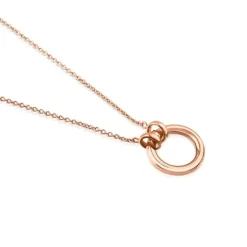 Collar con baño de oro rosa 18 kt sobre plata y anilla de 16mm Hold^TOUS Online