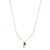 Collar con baño de oro rosa 18 kt sobre plata, espinela y rubí tratado motivo oso Motif^TOUS Sale