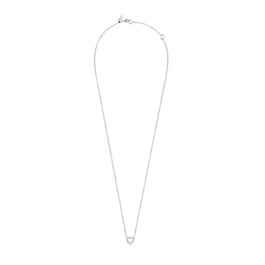 Collar corazón de oro blanco y diamantes Les Classiques^TOUS Discount