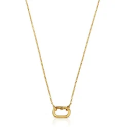 Collar corto con baño de oro 18 kt sobre plata con anilla Hold Oval^TOUS Outlet