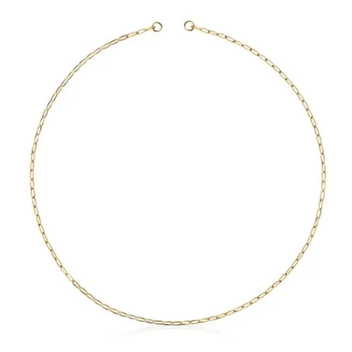 Collar corto con baño de oro 18 kt sobre plata Hold Oval^TOUS