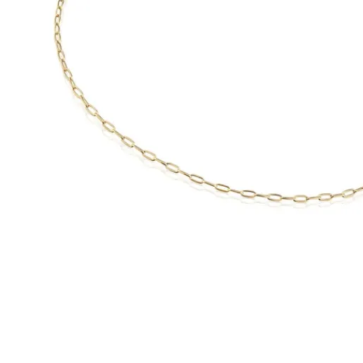 Collar corto con baño de oro 18 kt sobre plata Hold Oval^TOUS
