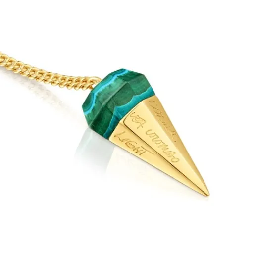 Collar corto con baño de oro 18 kt sobre plata y malaquita crisocola X LEA COLOMBO^TOUS Hot
