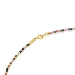 Collar corto con baño de oro 18 kt sobre plata y turmalinas Bold Bear^TOUS Discount