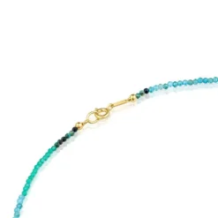 Collar corto con baño de oro 18 kt sobre plata y turmalinas Bold Bear^TOUS