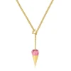 Collar corto con baño de oro 18 kt sobre plata y thulita X LEA COLOMBO^TOUS New