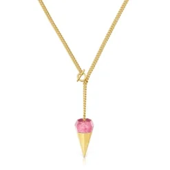 Collar corto con baño de oro 18 kt sobre plata y thulita X LEA COLOMBO^TOUS New
