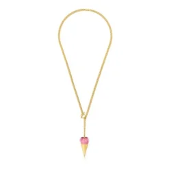 Collar corto con baño de oro 18 kt sobre plata y thulita X LEA COLOMBO^TOUS New