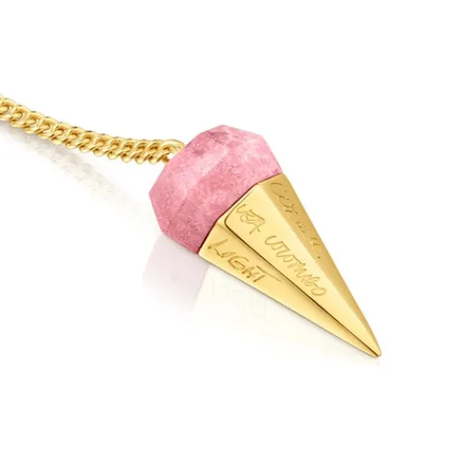 Collar corto con baño de oro 18 kt sobre plata y thulita X LEA COLOMBO^TOUS New