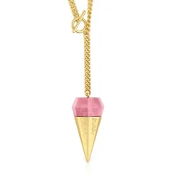Collar corto con baño de oro 18 kt sobre plata y thulita X LEA COLOMBO^TOUS New