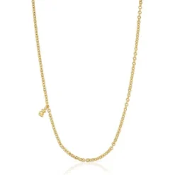 Collar corto con baño de oro 18 kt sobre plata y anillas redondas Bold Bear^TOUS Best
