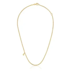 Collar corto con baño de oro 18 kt sobre plata y anillas redondas Bold Bear^TOUS Best