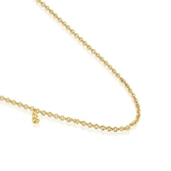 Collar corto con baño de oro 18 kt sobre plata y anillas redondas Bold Bear^TOUS Best