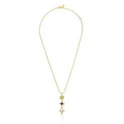 Collar corto con baño de oro 18 kt sobre plata y gemas Sugar Party^TOUS New