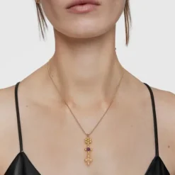 Collar corto con baño de oro 18 kt sobre plata y gemas Sugar Party^TOUS New