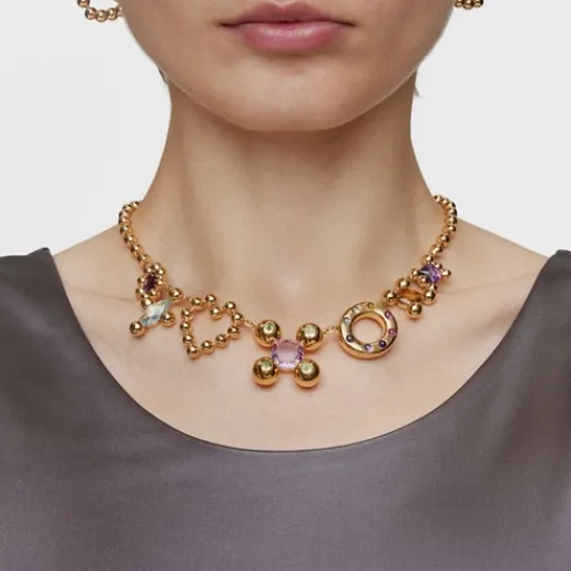 Collar corto con baño de oro 18 kt sobre plata y motivos con gemas Sugar Party^TOUS Best