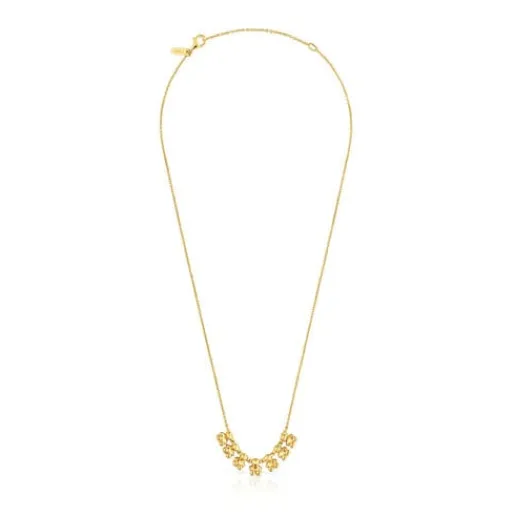 Collar corto con baño de oro 18 kt sobre plata y detalle Bold Bear^TOUS Clearance