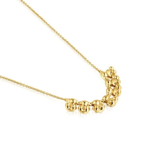 Collar corto con baño de oro 18 kt sobre plata y detalle Bold Bear^TOUS Clearance
