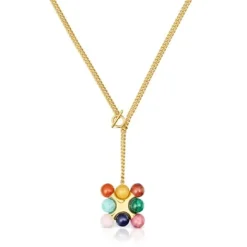 Collar corto con baño de oro 18 kt sobre plata y multigemas X LEA COLOMBO^TOUS Clearance