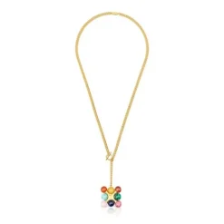 Collar corto con baño de oro 18 kt sobre plata y multigemas X LEA COLOMBO^TOUS Clearance