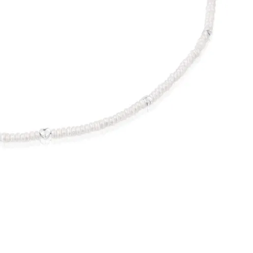 Collar corto con perlas cultivadas y motivos de plata Bold Motif^TOUS Best