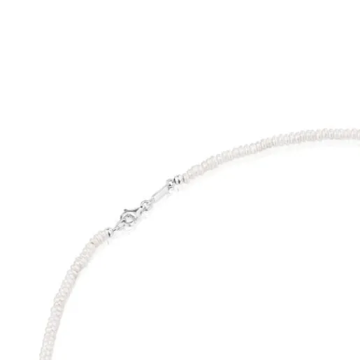 Collar corto con perlas cultivadas y motivos de plata Bold Motif^TOUS Best