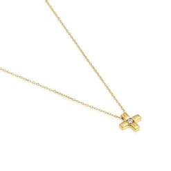 Collar corto cruz de oro y diamantes Basics^TOUS Hot