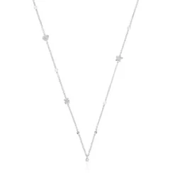 Collar corto de oro blanco con diamantes, perlas cultivadas y motivos Grain^TOUS Outlet