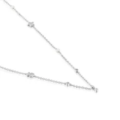 Collar corto de oro blanco con diamantes, perlas cultivadas y motivos Grain^TOUS Outlet