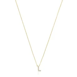 Collar corto de oro y 0,05 ct de diamantes letra L Alphabet^TOUS Hot