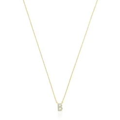 Collar corto de oro y 0,05 ct de diamantes letra B Alphabet^TOUS Sale