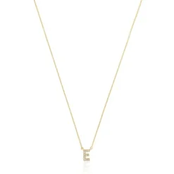 Collar corto de oro y 0,05 ct de diamantes letra E Alphabet^TOUS Online