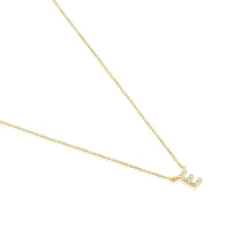 Collar corto de oro y 0,05 ct de diamantes letra E Alphabet^TOUS Online