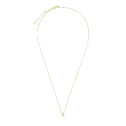 Collar corto de oro y 0,05 ct de diamantes letra H Alphabet^TOUS