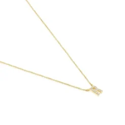 Collar corto de oro y 0,05 ct de diamantes letra R Alphabet^TOUS Best
