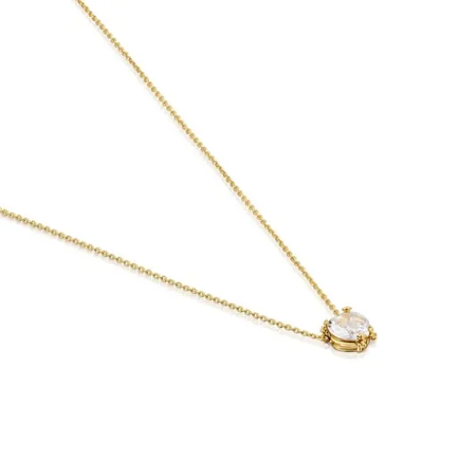 Collar corto de oro y cuarzo cristal de roca Color Pills^TOUS Online
