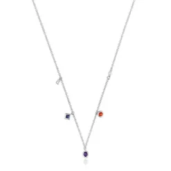 Collar corto de plata, gemas y perla cultivada Basic Colors^TOUS Outlet